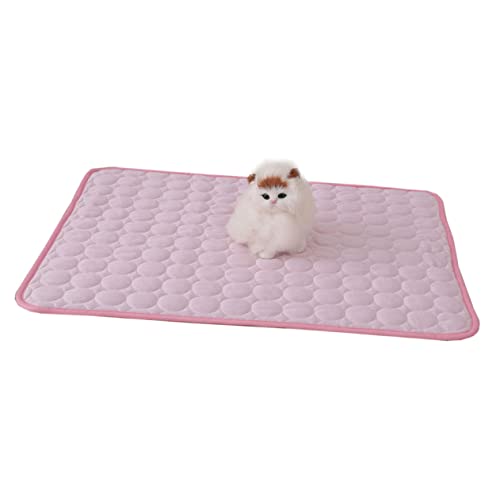Kisangel Pet Pad Kühlmatte für Hunde und Katzen Atmungsaktive Sommermatte rutschfest Rosa Umrandung für Zuhause Transportbox und Reise von Kisangel