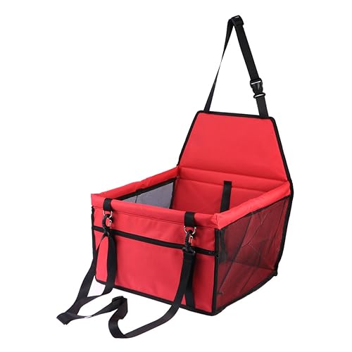 Kisangel Pet Safety Seat Atmungsaktive Netz Tragetasche für Hunde und Katzen im Auto Rot mit Verstärkten Stützen Sicherer Transport und für Haustier Kisangel Pet Safety Seat Atmungsaktive Netz Tragetasche für Hunde und Katzen im Auto Rot mit Verstärkten Stützen Sicherer Transport und für Haustier von Kisangel