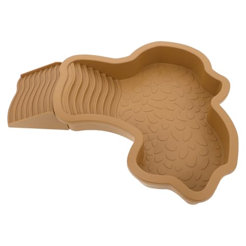 Kisangel Pet Turtle Badewanne Zubehör Für Haustierschildkröten Reptilienrampe Großer Schildkrötenbadetool Schildkrötenbadwerkzeug Schildkröten-badewanne Schildkrötenplattform Plastik Khaki von Kisangel