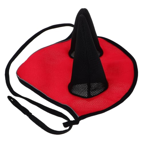 Kisangel Rote Netzstoffmaske Mit Ohren Bequem Atmungsaktiv Motorhaube Pferdeausrüstung Outdoor-pferdemaske Für Pferde von Kisangel