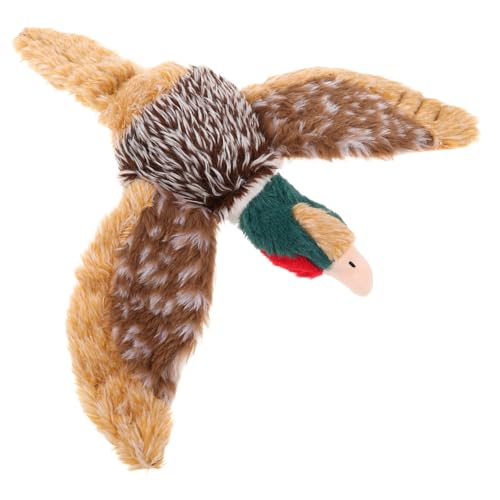 Kisangel Plüsch Wildhuhn Hundespielzeug mit Quietscheffekt Interaktives Kuscheltier für Kleine Mittlere und Große Hunde Lebensechte Vogel-attrappe zur Beschäftigung und Stressabbau von Kisangel