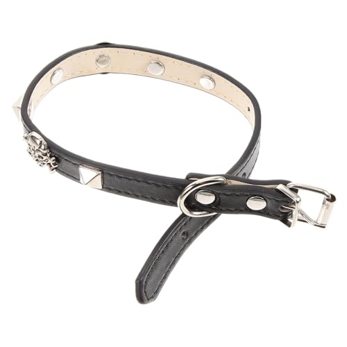 Kisangel Punk Style Hundehalsband für Halloween Verstellbares Haustierhalsband mit Totenkopfmuster Partys und Festliche Anlässe für Katzen von Kisangel