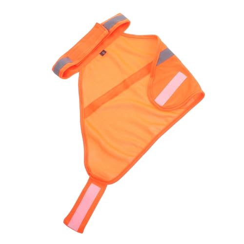 Kisangel Reflektierende Hundeweste Verstellbar Atmungsaktiv Sicherheitsweste für Hunde Sommerkleidung Fluoreszierend Orange S für Joggen Wandern von Kisangel