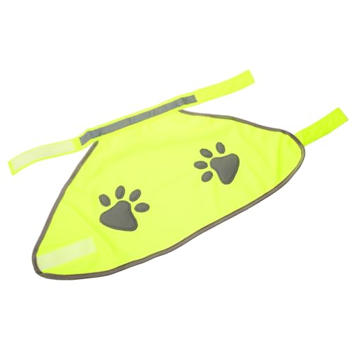 Kisangel Reflektierende Sicherheitsweste für Hunde mit Verstellbarem Design und Pfotenmuster Atmungsaktive Fluoreszierende Hundeweste für erhöhte Sichtbarkeit bei Nacht und von Kisangel