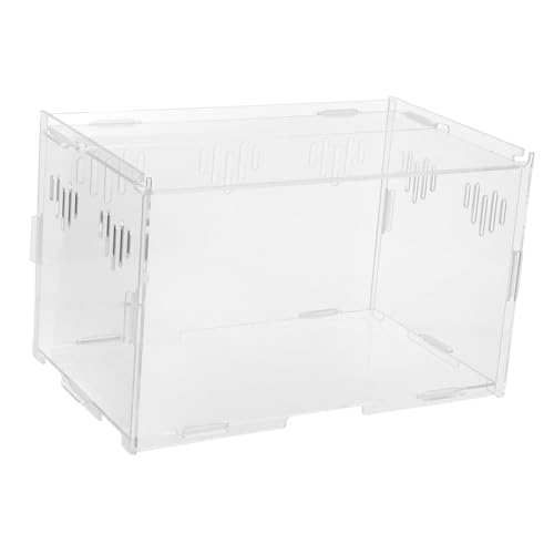 Kisangel Reptilien Terrarium Aufzuchtbox mit Belüftung und Sicherung Selbstmontage Futterbox für Insekten und Kriechtiere Transparentes Gehege für Terrarienhaltung und Zucht von Kisangel