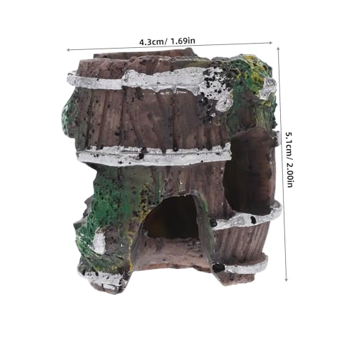 Kisangel Reptilien Versteck Höhle Kleiner Fassförmiger Unterschlupf mit Frischluftzirkulation für Aquarium Terrarium Gecko Leopardgecko Sicheres Versteck für Wohlbefinden von Kisangel