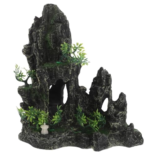 Kisangel Resin Aquarium Deko Künstlicher Stein Fisch Tank Landschaft Deko Versteck Höhle für Garnelen Betta Langlebig Pflegeleicht für Kleine und Große Aquarien Geeignet von Kisangel