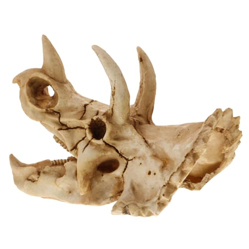 Kisangel Resin Dinosaur Skull Aquarium Dekoration Versteck Höhle für Fische und Garnelen Detailgetreues Terrarium Ornament Hideout für Reptilien von Kisangel