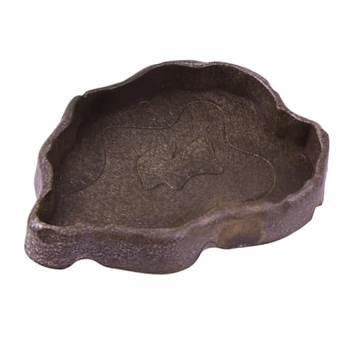 Kisangel Resin Futternapf Wasserschale für Reptilien und Schildkröten Kleine Praktische Terrarien Schale für Wasser und Futter Robustes Futterbecken für Eidechsen und Kleine Haustiere von Kisangel