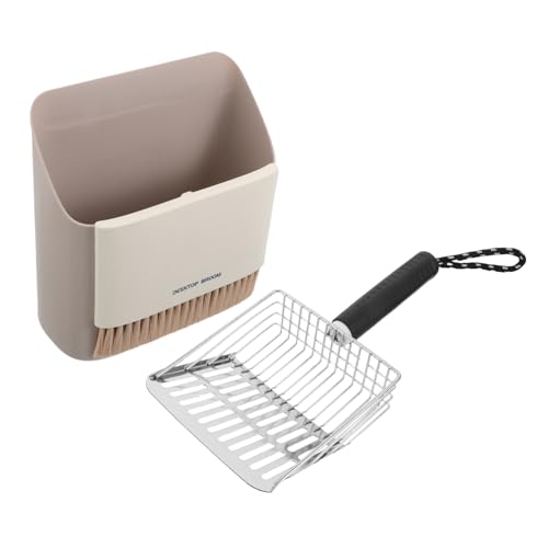 Kisangel Robuster Katzensand-Schaufel mit Aufbewahrungsständer Edelstahlgitter für Feinen Katzenstreu Ergonomisches Reinigungswerkzeug Vielseitig für Garten und Sand Hygienische von Kisangel