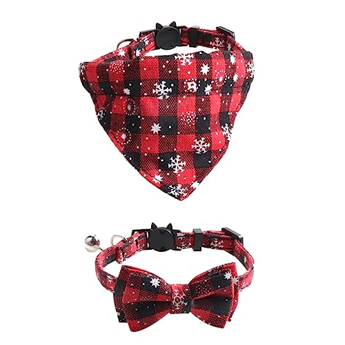 Kisangel Rotes Dreieckstuch mit Schleife und Glocken für Kleine Hunde und Katzen Bequem und Leicht für Festliche Anlässe von Kisangel