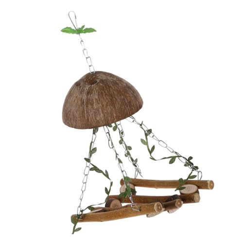 Kisangel Hängende Holzschaukel Für Vögel Papageien Spielzeug Mit Stabilem Stand Interaktives Klettergerüst Für Wellensittiche Und Nymphensittiche Langlebiges Zubehör Für Vogelkäfige von Kisangel