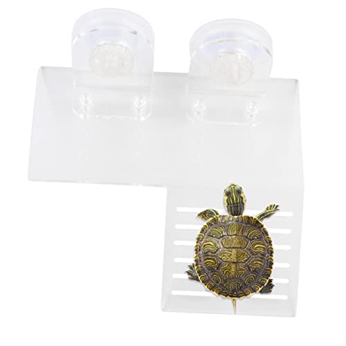 Kisangel Kleinere Schildkrötenplattform Aus Transparentem Schwimmende Dockingstation Mit 2 Saugnäpfen Ideal Für Sonnenbäder Und Als Rückzugsort Für Schildkröten von Kisangel