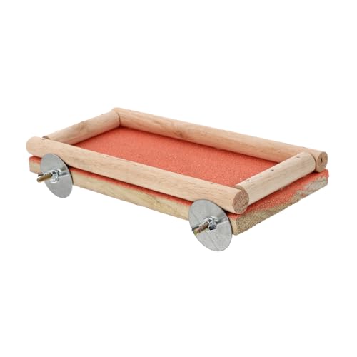 Kisangel Vogel-schleifbrett Papagei-Sticks Holz-springbrett Spielzeug Orangefarbener Vogel-sitzstangenständer Eichhörnchen-schleif-sprungbrett von Kisangel