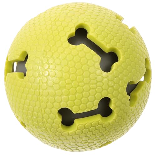 Kisangel Hunde-soundspielzeug Mit Quietschgeräusch Kauspielzeug Aus TPR-Material Grünes Knochenmuster Bälle Für Haustiere Geeignet Für Welpen Zahntrainingszubehör von Kisangel