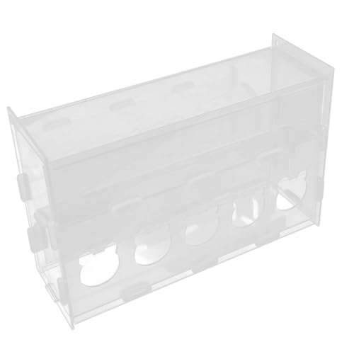 Kisangel Transparenter Automatischer Hühnerfutterspender aus Stabilem Acryl mit Löchern Langlebig Platzsparend Einfacher Aufbau und Reinigung Geeignet für Küken Vögel Papageien und Tauben von Kisangel