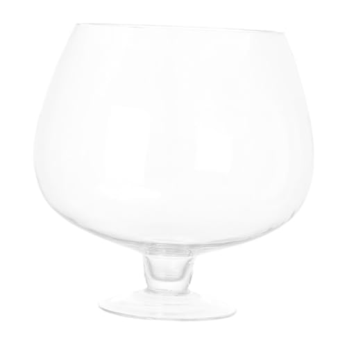 Kisangel Transparenter Glasfischbehälter Gobletform Hydroponik Pflanzenvase Tischdekoration Klare Fisch Pflanzenhalter Desktop ökosystem von Kisangel