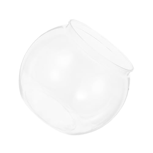 Kisangel Transparenter Runder Kunststoff Fischschale Terrarium Pflanzentopf Hydroponik Vase für Goldfische und Kleine Schildkröten Stilvolles Tischdekor für Büro und Wohnzimmer von Kisangel