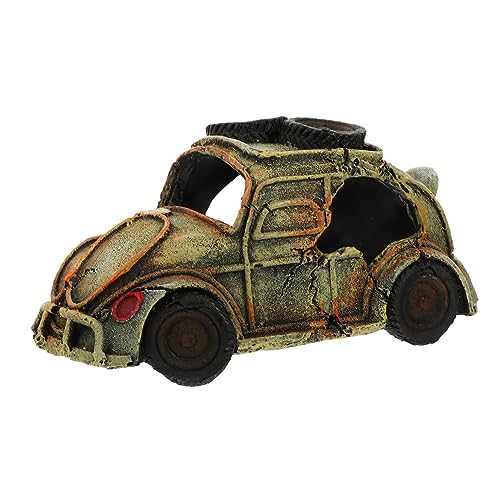 Kisangel Vintage Auto Ornament für Aquarium Retro Car Deko für Fischbecken Resin Handwerk für Heimdekoration Garten und Kinderzimmer Kreatives Aquarium Ornament von Kisangel