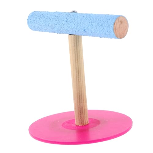 Kisangel Vogel Trainingsständer T Form Kleines Klettergerüst für Wellensittiche Papageien Futterstation Sicher Fördert Bewegung und Koordination Zufällige Farbe Zufällige Farbe von Kisangel