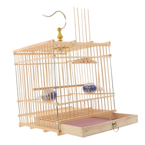Kisangel Hängevogelkäfig Für Draußen Unzertrennlicher Käfig Mit Abnehmbarer Bodenschale Handgefertigter Vogelkäfig Für Kleine Vögel Im Traditionellen Vintage-Stil von Kisangel
