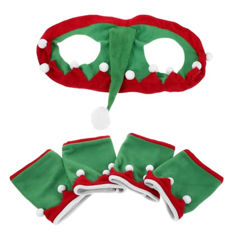 Kisangel Weihnachtliches Pferde-kostüm-Set mit Atmungsaktiven Beinwickeln und Passendem Hut Schutz für Pferdebeine Leichtes Anlegen für Festtagsparaden und Partys von Kisangel