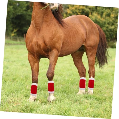 Kisangel Weihnachts Pferdekostüm mit Festlichem Hut und Beinschonern Atmungsaktives Material Komfortabel für Paraden und Partydekorationen Stilvolle Tier Verkleidung für Festliche Anlässe von Kisangel