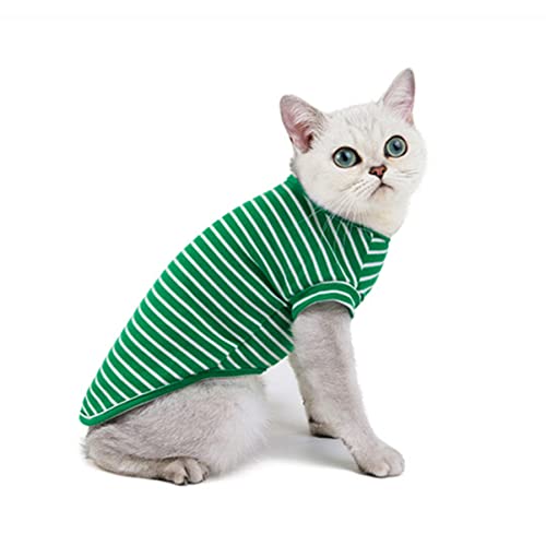 Kisangel Weste Kleidung Hemden Kostüm Haustier Hundehemden zweibeiniges Hemd weißes Hemd gestreifte Katzenkleidung Kleidung mit Katzenstreifen Frühling und Sommer Shirt zweibeinige Kleidung von Kisangel