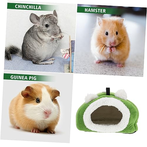 Kisangel Winterliches Grünes Baumwoll Pet Haus für Kleine Haustiere Kuscheliges Warmes Nager Ruhebett Vielseitiges Schlaf und Verstecknest für Hamster Meerschweinchen Kaninchen von Kisangel
