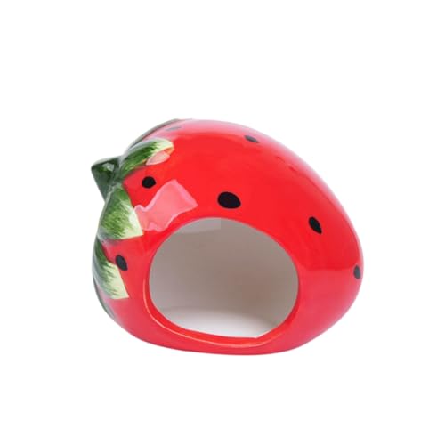 Kisangel Mini-hamsternest Aus Keramik Obstform Haustierbett für Hamster Sicheres und Modisches Haustierzubehör Erdbeer-Design Kisangel Mini-hamsternest Aus Keramik Obstform Haustierbett für Hamster Sicheres und Modisches Haustierzubehör Erdbeer-Design von Kisangel