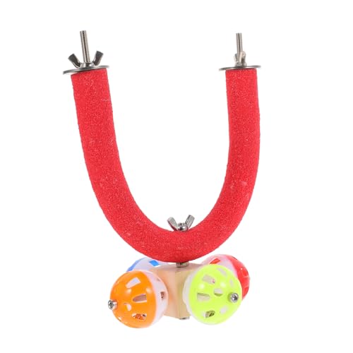 Kisangel Vogel Sitzstange Ständer Glocke Holz Papagei Sitzstange Für Nymphensittich Sittich Käfig Zubehör Vogel Übung Spielzeug von Kisangel