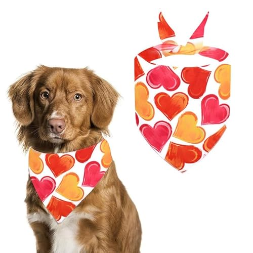 Hundesabber-Handtuch, Halstuch Hund – Hochwertiges Baumwoll-Hundehalstuch mit Herzmuster, Weich und Bequem, Größe 40x40x60cm – Ideal für Hunde und Katzen von Kisstta