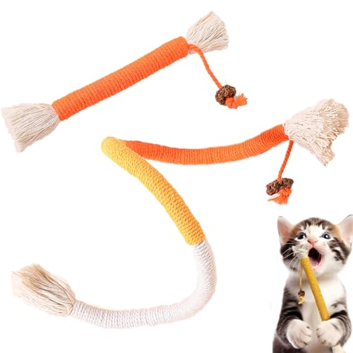 Katzenspielzeug Katzenbeißseil, Katzenspielzeug Selbstbeschäftigung, Katzenminze Spielzeug, Interaktives Katzenspielzeug für Katzen, Zum Kauen und Zahnen(2 Stück) von Kisstta