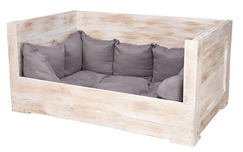 Kistenkolli Altes Land Hundebett Balu aus Holz mit Kissen 115x54x40,5cm Hundekorb Hundekissen Schlafplatz Vintage Hundesofa Kistenkolli Altes Land Hundebett Balu aus Holz mit Kissen 115x54x40,5cm Hundekorb Hundekissen Schlafplatz Vintage Hundesofa von Kistenkolli Altes Land