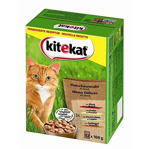 KITEKAT Portionsbeutel Multipack Klassische Auswahl in Sauce 4 x 12 x 100g von Kitekat