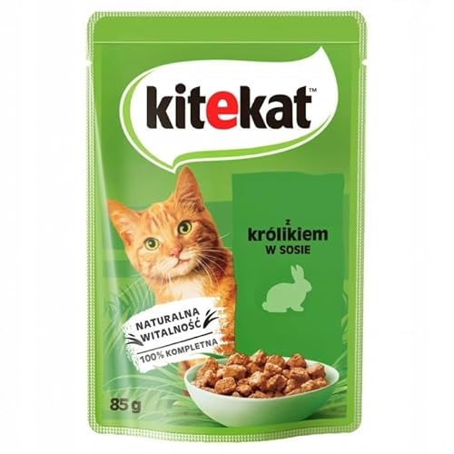 KITEKAT Portionsbeutel mit Kaninchen in Sauce Nassfutter für Katzen 10x85 von Kitekat