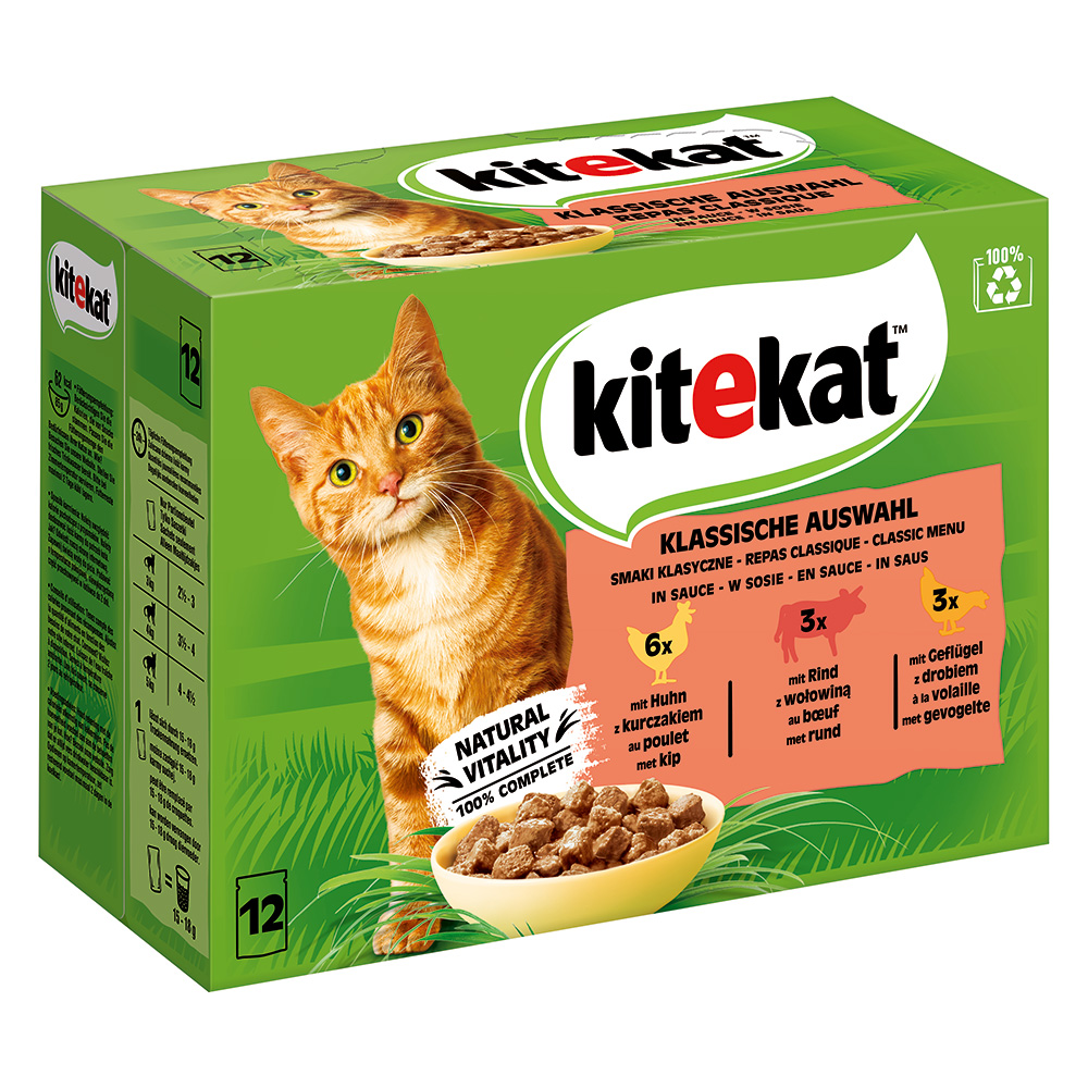 Kitekat Frischebeutel 48 x 85 g - Klassische Auswahl in Sauce Kitekat Frischebeutel 48 x 85 g - Klassische Auswahl in Sauce von Kitekat