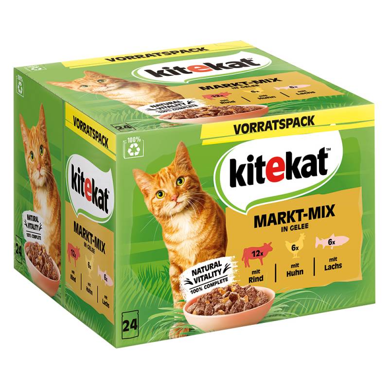 Kitekat Frischebeutel 48 x 85 g - Markt-Mix in Gelee von Kitekat