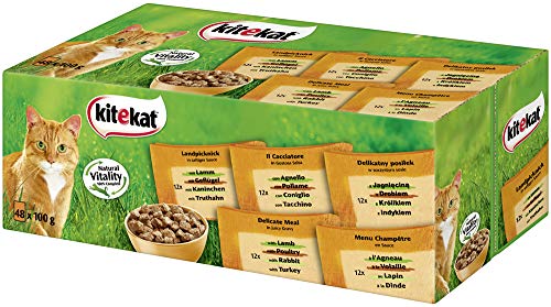 Kitekat Katzenfutter Landpicknick in Sauce, 48 Stück (48 x 100 g) von Kitekat