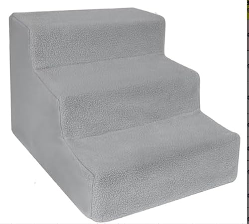 Kitgody Hundetreppe 3 Stufen,rutschfeste Haustiertreppe Für Kleine Hunde,Waschbarer Hundetreppe 30 cm Hoch, Hunde Treppen mit Abnehmbarem,Waschbarem Bezug von Kitgody