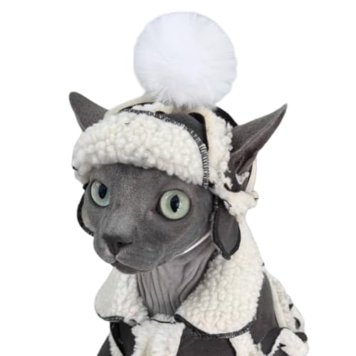Katzenhüte nur für Katzen, warme Baskenmütze mit Ohrlöchern, Pilotenkappe für kleine Haustiere, Partykostüm, Katzenkopfbedeckung, Minihut, SnugFit-Verschiebungsknebel für beste Passform, Grau, Größe S Katzenhüte nur für Katzen, warme Baskenmütze mit Ohrlöchern, Pilotenkappe für kleine Haustiere, Partykostüm, Katzenkopfbedeckung, Minihut, SnugFit-Verschiebungsknebel für beste Passform, Grau, Größe S von Kitipcoo