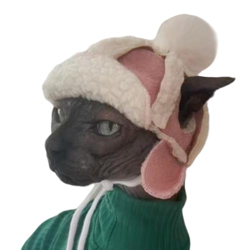 Katzenhüte nur für Katzen, warme Baskenmütze mit Ohrlöchern, Pilotenkappe für kleine Haustiere, Partykostüm, Katzenkopfbedeckung, Minihut, SnugFit-Verschiebungsknebel für beste Passform (Rosa, Größe S Katzenhüte nur für Katzen, warme Baskenmütze mit Ohrlöchern, Pilotenkappe für kleine Haustiere, Partykostüm, Katzenkopfbedeckung, Minihut, SnugFit-Verschiebungsknebel für beste Passform (Rosa, Größe S von Kitipcoo