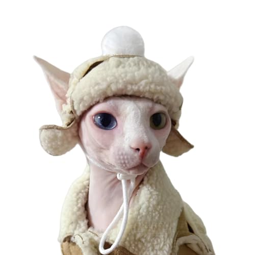 Katzenhüte nur für Katzen, warme Baskenmütze mit Ohrlöchern, Pilotenkappe für kleine Haustiere, Partykostüm, Katzenkopfbedeckung, Minihut, SnugFit-Verschiebungsknebel für beste Passform (klassisch von Kitipcoo