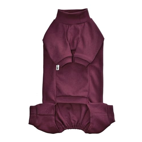 Sphynx Fleece-Schlafanzug mit vier Beinen, warm, elastisch, Haustierkleidung für haarlose Katzen, Operationsanzug für Sphynx, Devon, Cornish (Weinrot, Größe S (1,5–2,3 kg) von Kitipcoo