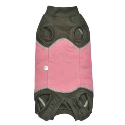 Sphynx Katzen-Pyjama, vierbeinig, warm, Fleece, ärmellos, elastisch, Haustierkleidung für haarlose Katzen, Operationen, Genesungsanzug (warmer Bauch, Fuchsia, M+ (3,2–4 kg)) von Kitipcoo