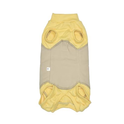 Sphynx Katzen-Pyjama, vierbeinig, warm, Fleece, ärmellos, elastisch, Haustierkleidung für haarlose Katzen, Operationen, Genesungsanzug (warmes Bauch, Khaki, Größe M (2,5–3 kg) von Kitipcoo