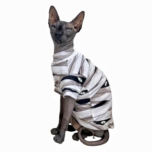 Sphynx Katzen-T-Shirts, elastisch, haarlos, Katzen-Sweatshirt, Rundkragen, Kätzchen, Weste, Katzen und kleine Hunde, Größe L (3,5–4,5 kg)) von Kitipcoo