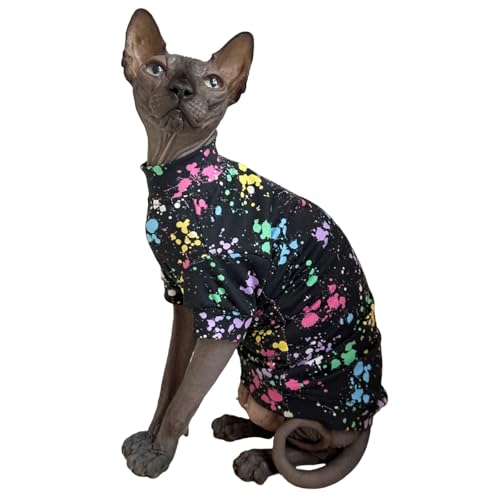 Sphynx Katzen-T-Shirts, elastisch, haarlos, Katzen-Sweatshirt, Rundkragen, Kätzchen, Weste, Katzen und kleine Hunde, Größe XXL (5,7–6,8 kg) von Kitipcoo