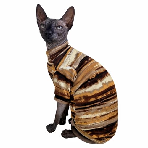 Sphynx Katzenhemd, haarlos, Katzenweste, Haustierkleidung, runder Kragen, Weste, Kätzchenhemden, Katzen und kleine Hunde, (Rustfarbe, Größe XXL) von Kitipcoo