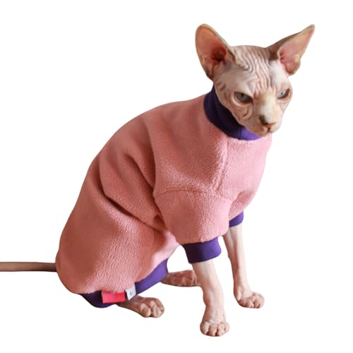Sphynx Katzenkleidung, haarlos, warmes Fleece, Winter-Katzenpullover, Outfit, Haustierkleidung für Sphynx, Katzenmantel für Katzen, Katzen und kleine Hunde, Dunkelrosa, Größe XL Sphynx Katzenkleidung, haarlos, warmes Fleece, Winter-Katzenpullover, Outfit, Haustierkleidung für Sphynx, Katzenmantel für Katzen, Katzen und kleine Hunde, Dunkelrosa, Größe XL von Kitipcoo
